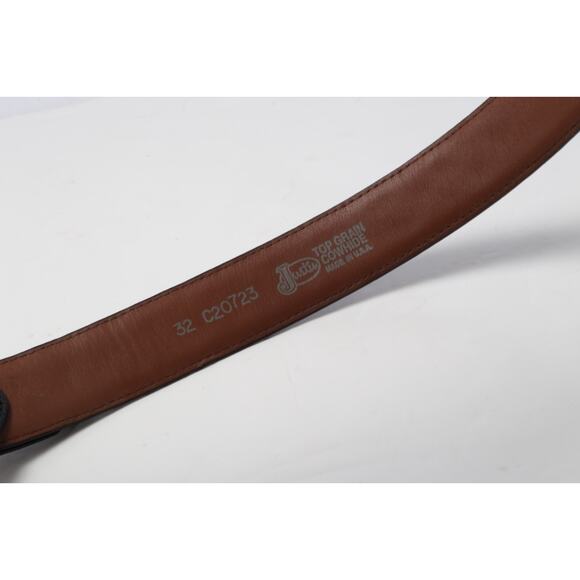 Vintage Black Leather Western Belt Ornate Silver Tone Buckle Size 32 Cowboy - Picture 11 of 16